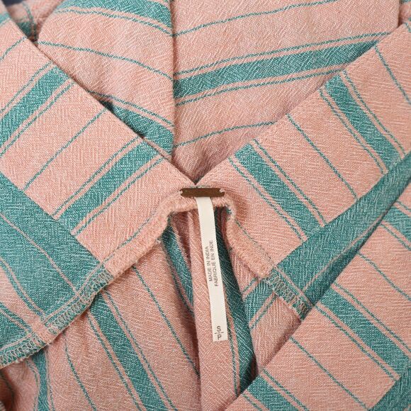 Free People Everyday Living Oversized Tunic Dress Striped Print Ruffle S 283137 - Picture 8 of 8